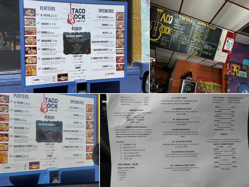 Taco Rock 29 Menu
