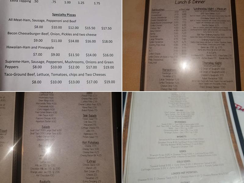 Tink's Cafe Menu