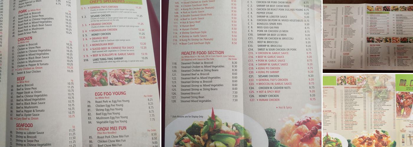 Mr. Chen Menu