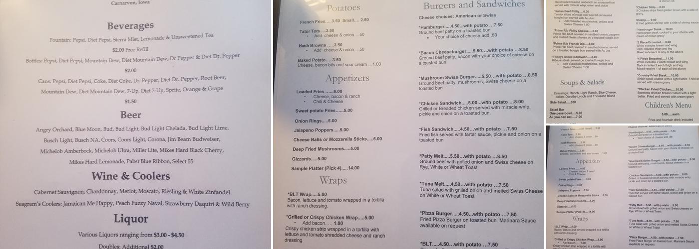 Trailside Roadhouse Menu