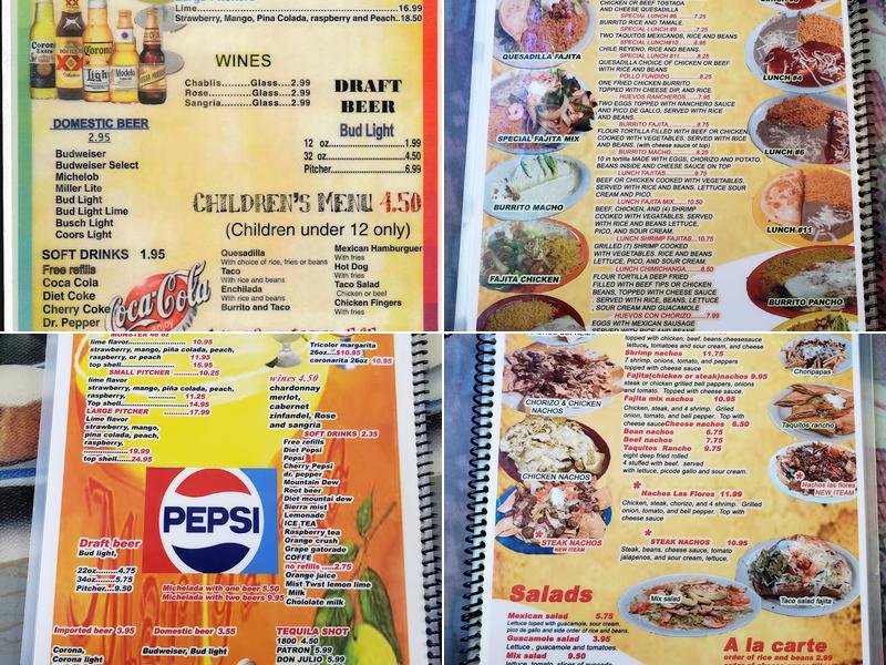 Las Flores Menu