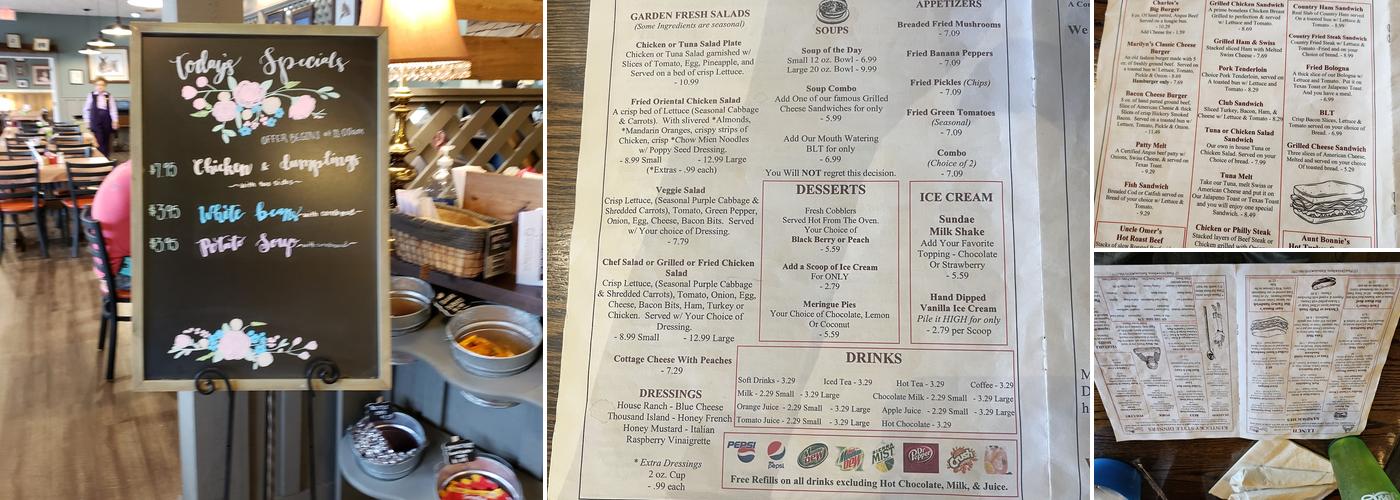 Dinner Bell Restaurant Menu