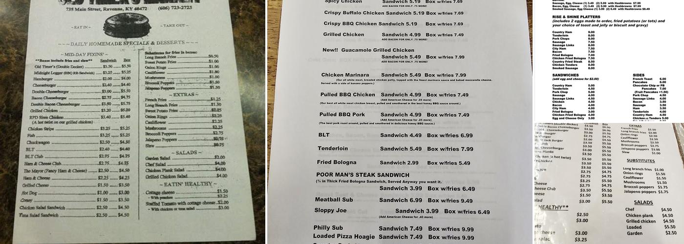 Bobbie's Old Time Kitchen Menu