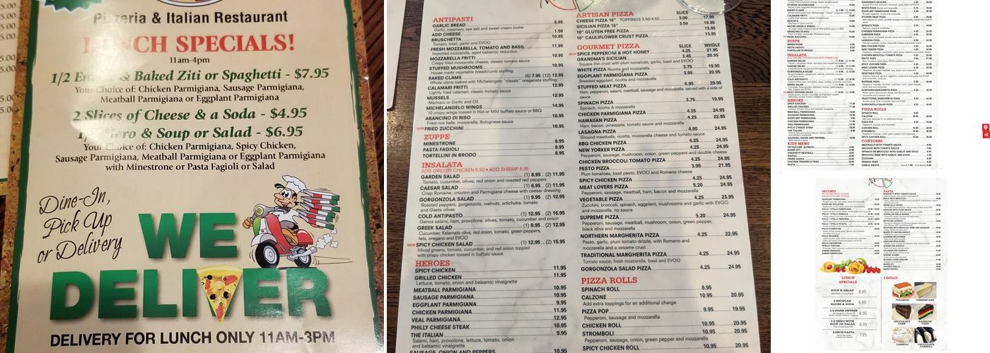 Michelangelo Pizzeria Cucina Menu