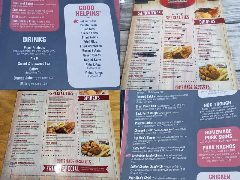 Back Porch Smokehouse Menu