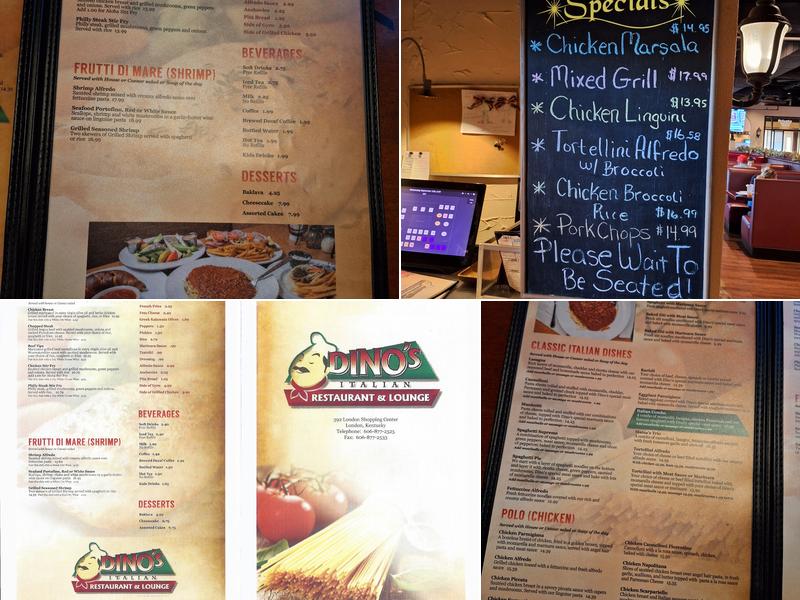 Dino's Italian Restaurant & Lounge Menu