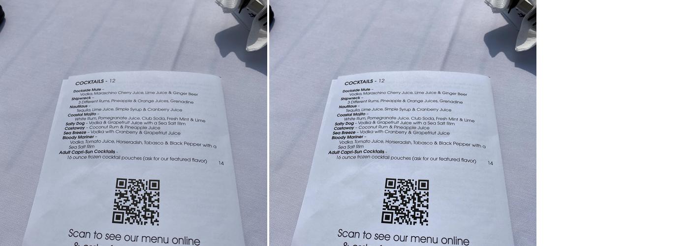 Anchor Down Dockside Menu