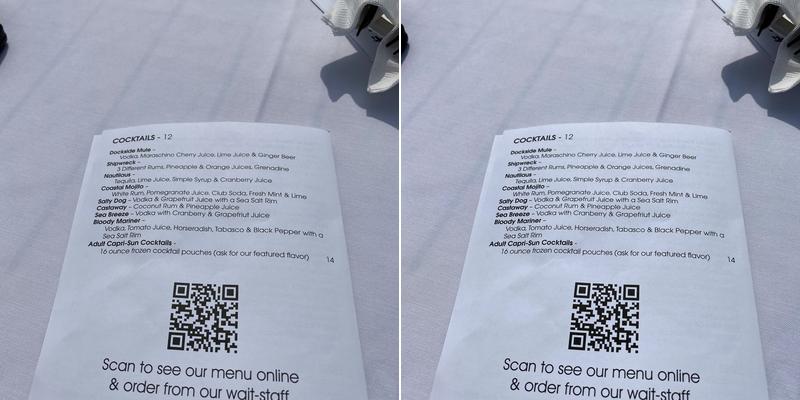 Anchor Down Dockside Menu