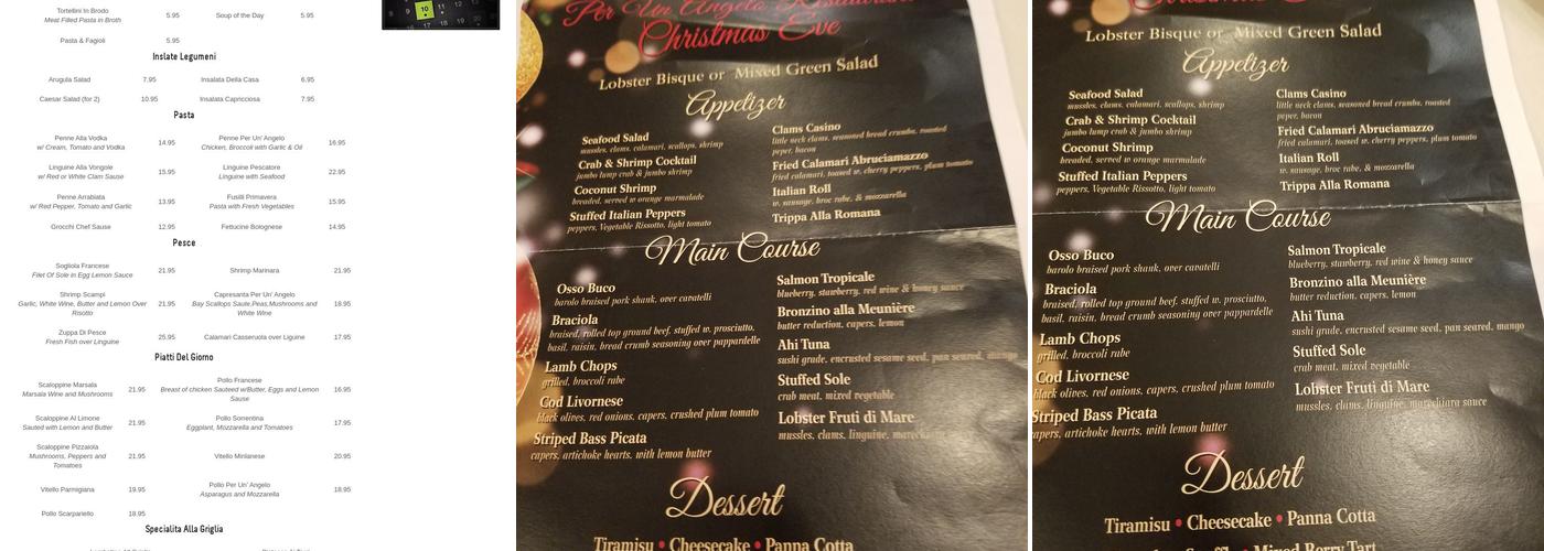 Per Un Angelo Menu