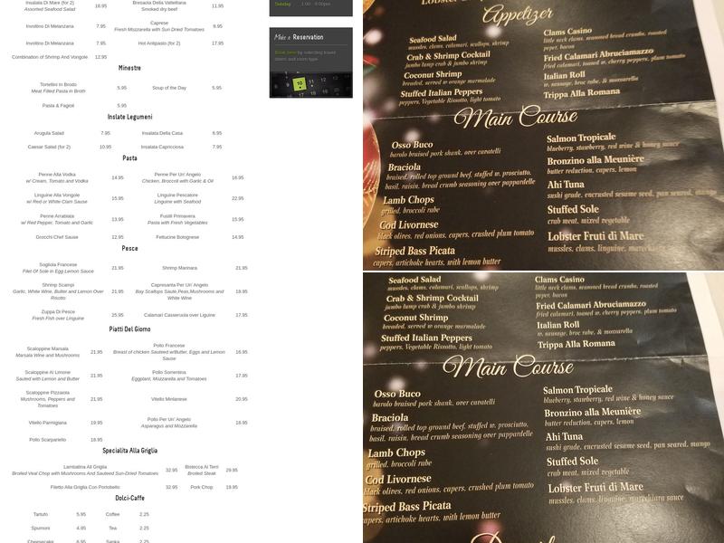 Per Un Angelo Menu