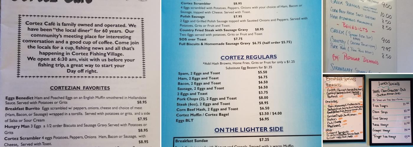 Cortez Cafe Menu