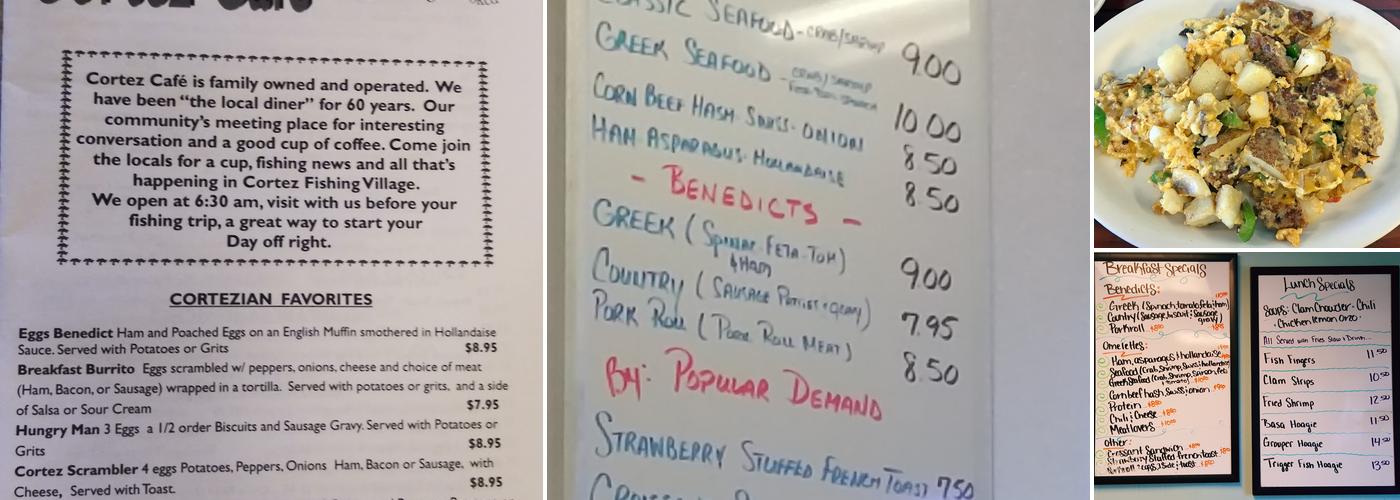 Cortez Cafe Menu