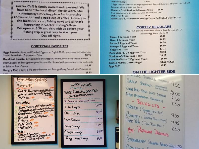 Cortez Cafe Menu