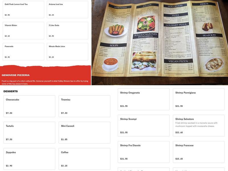 Genovese Pizzeria Menu