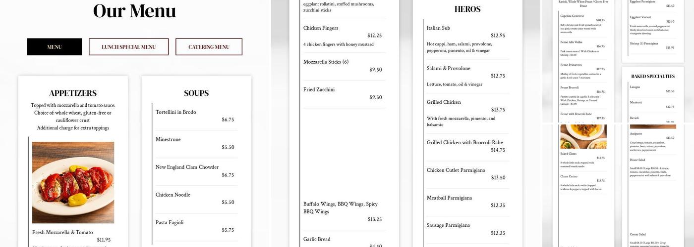 Vincent's Menu