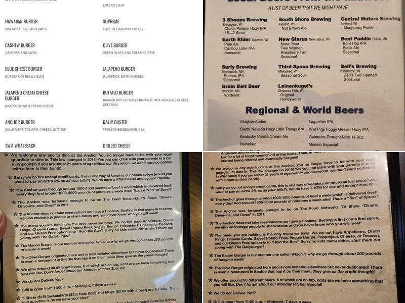 Anchor Bar & Grill Menu