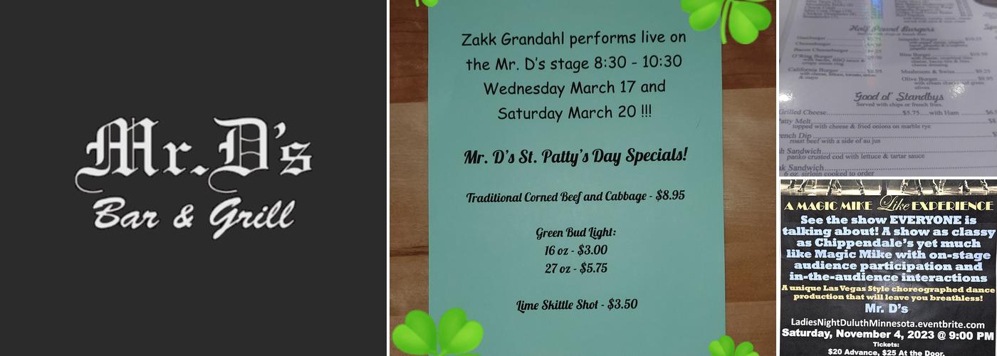 Mr. D's Bar & Grill Menu