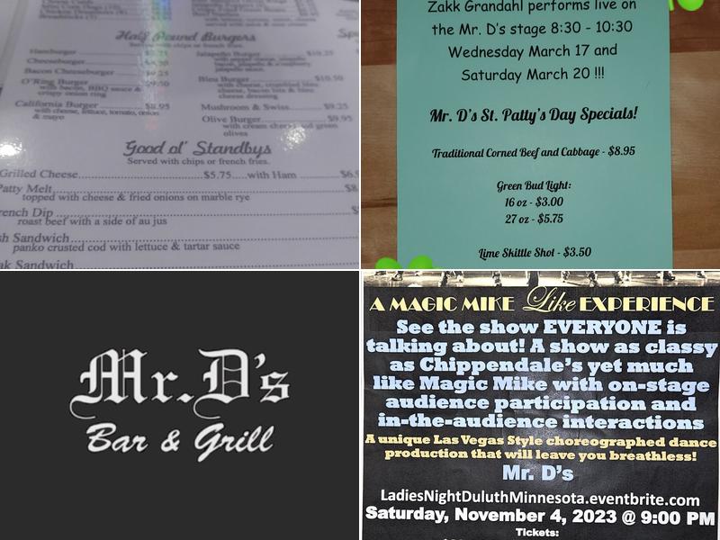 Mr. D's Bar & Grill Menu