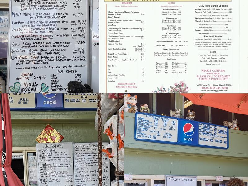 Keoki's Menu