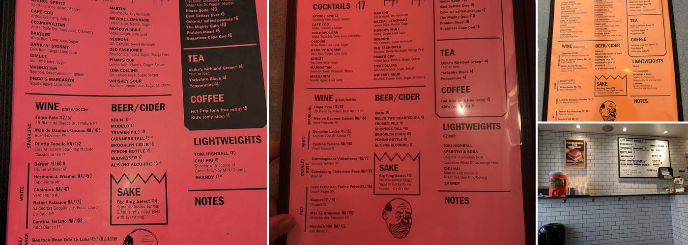 Superiority Burger Menu