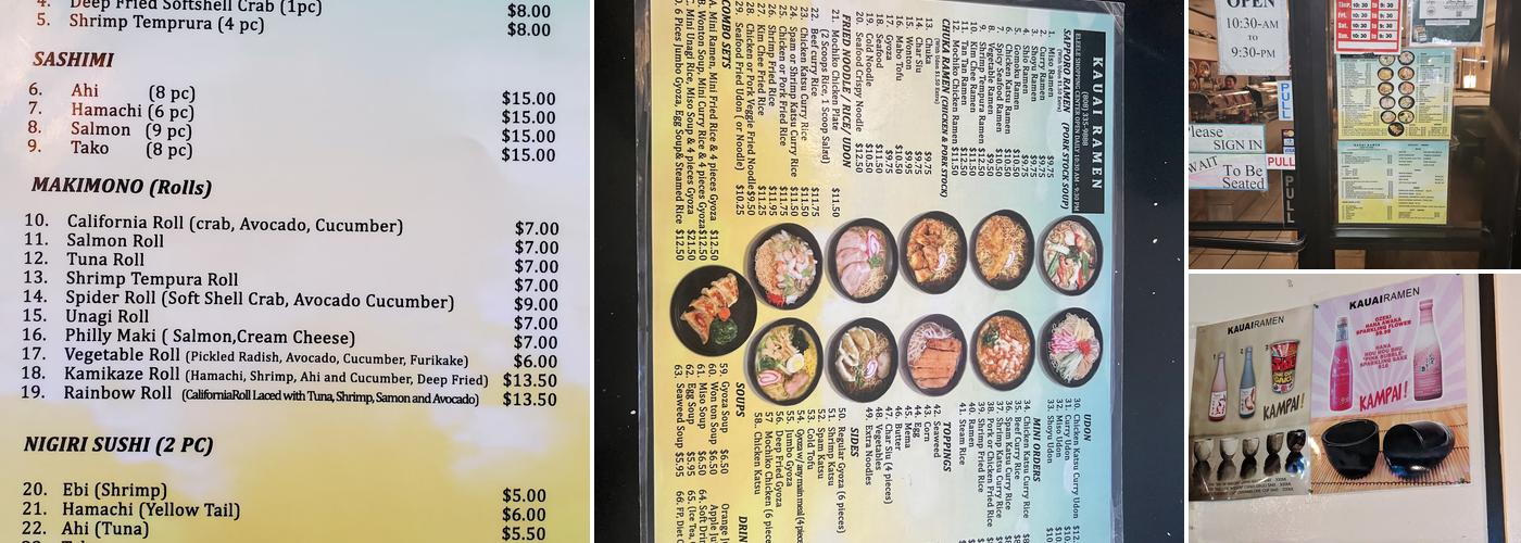 Kauai Ramen Menu