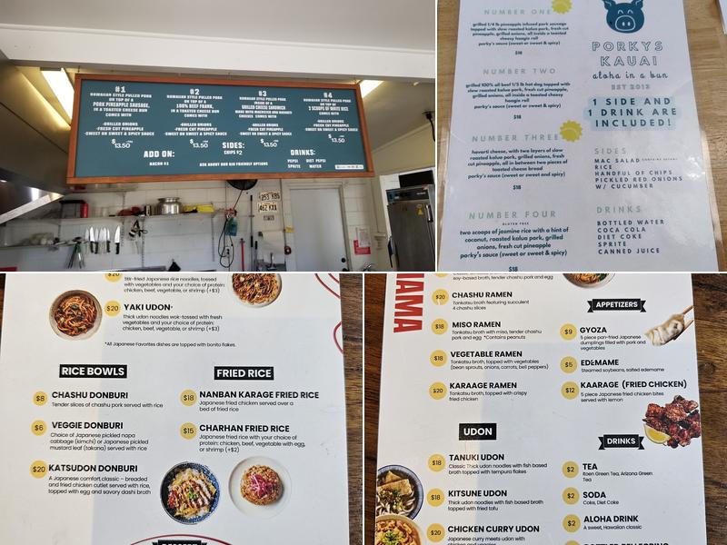 Porky's Kaua’i Menu