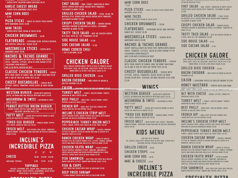 Spot Sports Bar & Grill Menu