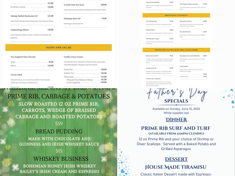 Brennecke's Beach Broiler Menu