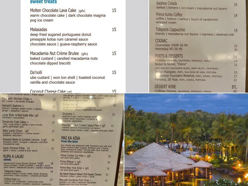 Tidepools Menu