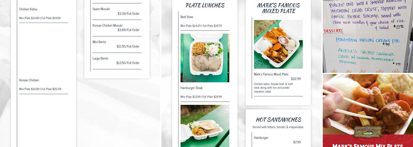 Mark's Place Menu