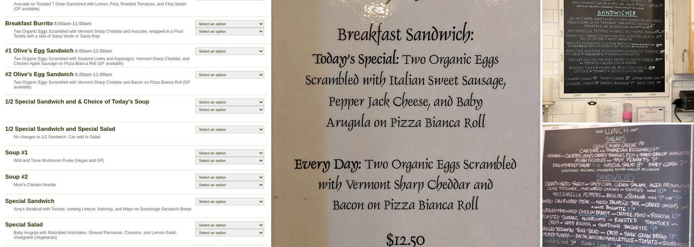 Olive's Menu
