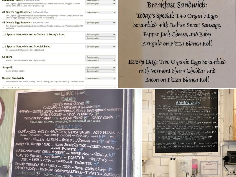 Olive's Menu