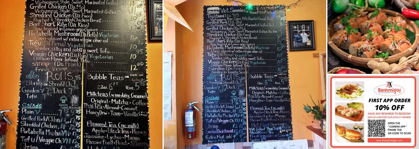 Banhmigos Menu