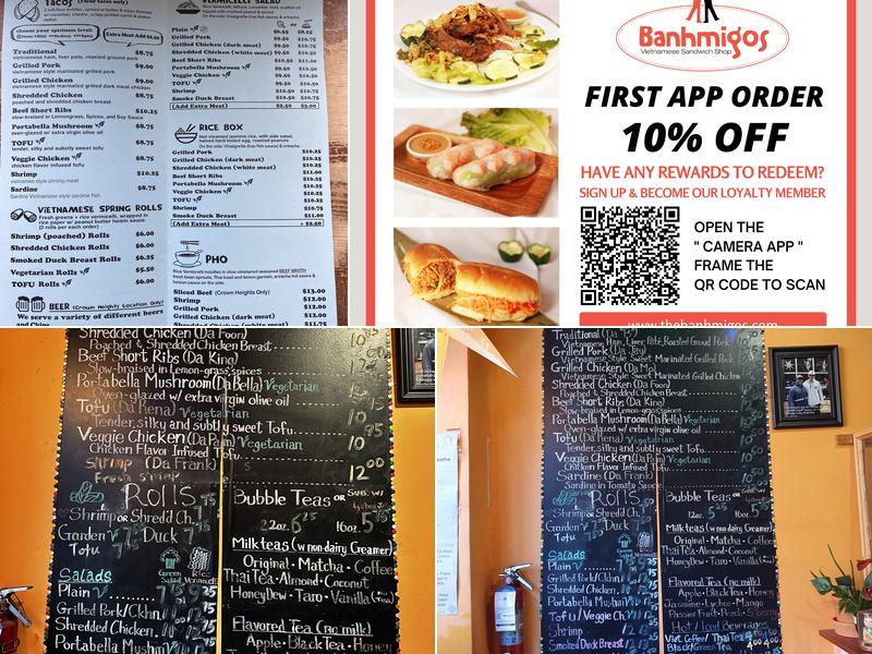 Banhmigos Menu