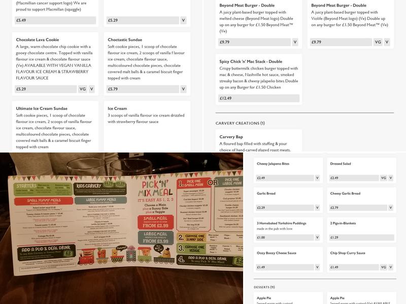 Marquis, Greene King Pub & Carvery Menu