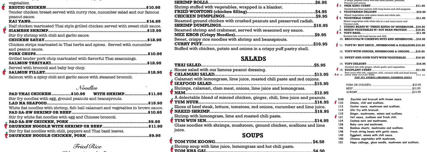 Seeda Thai Menu