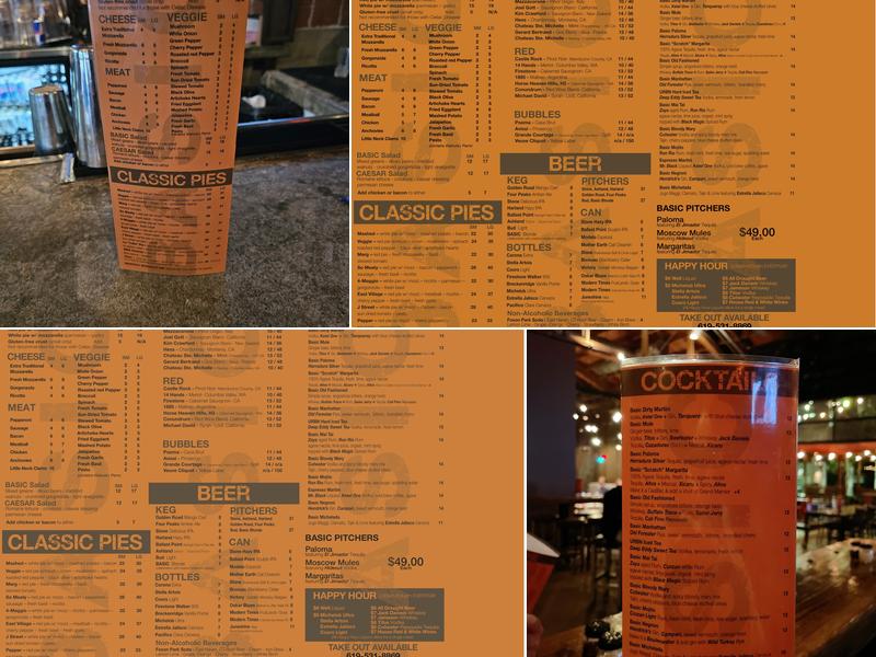 Basic Bar & Pizza Menu