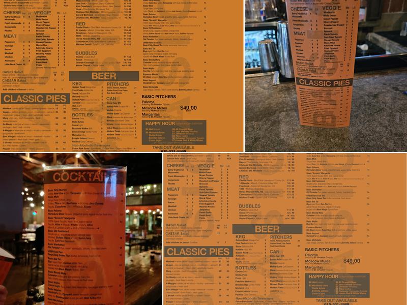 Basic Bar & Pizza Menu