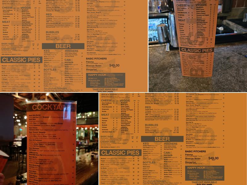 Basic Bar & Pizza Menu