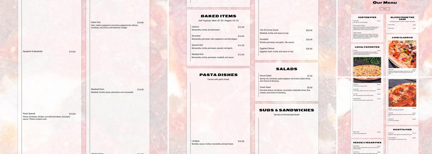 Pizzeria Luigi Menu