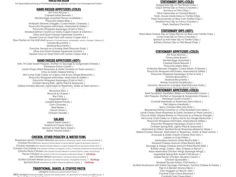 La Scala Mediterranean Bistro Menu