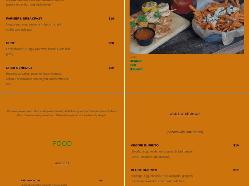 Bare Back Grill Menu