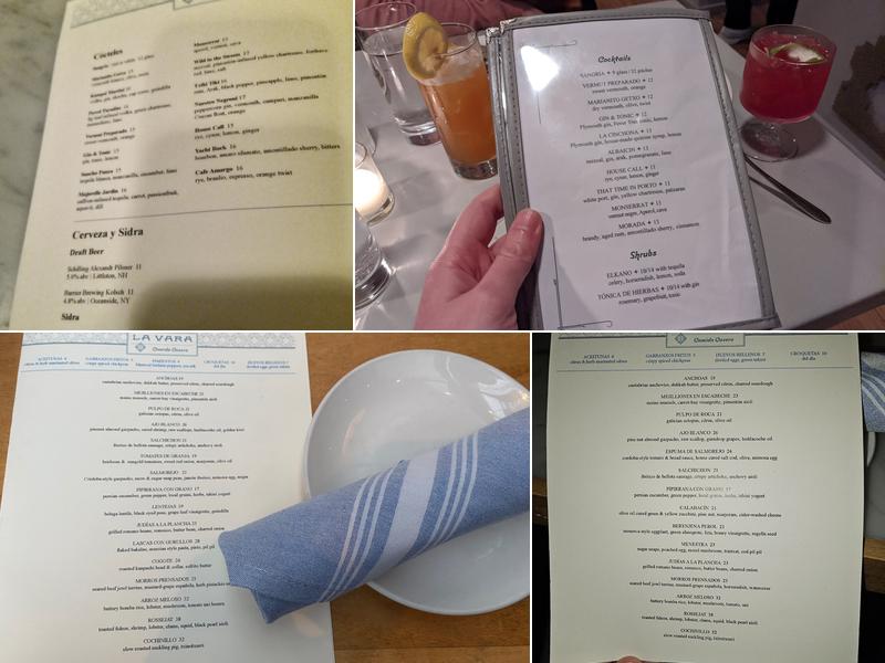 La Vara Menu