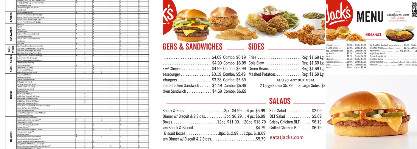 Jack's Menu