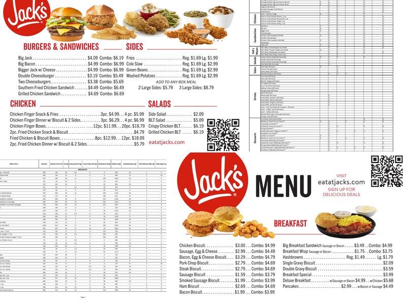 Jack's Menu