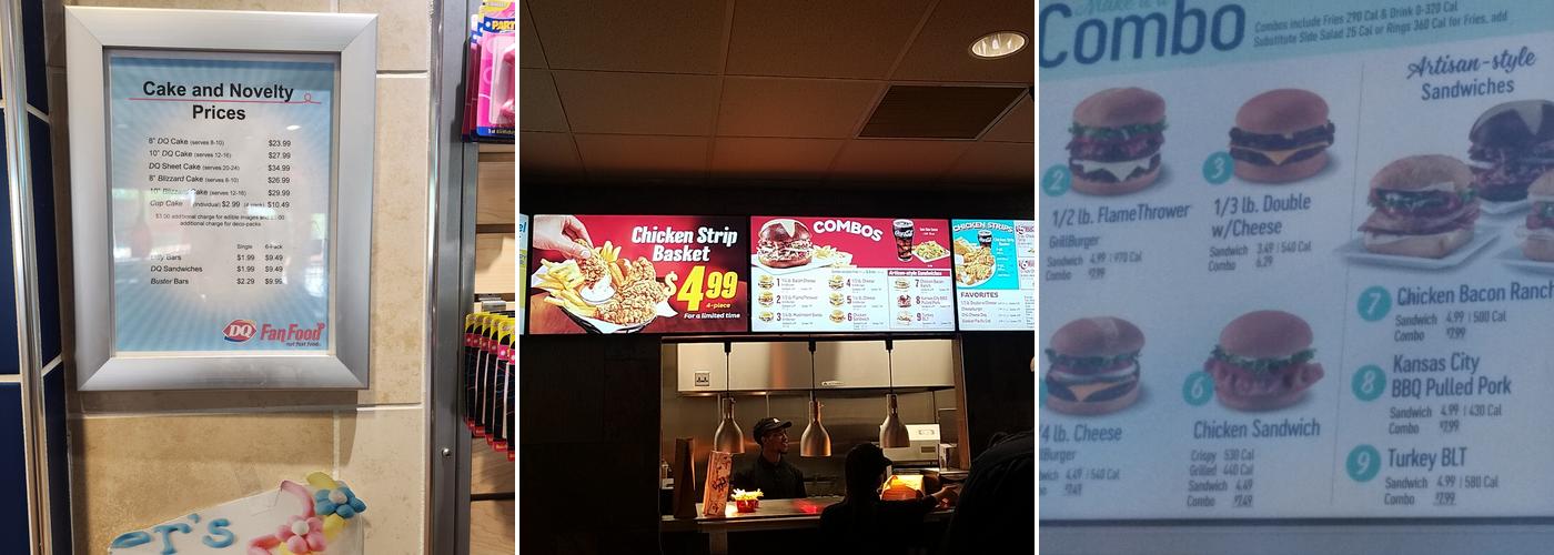 Dairy Queen Menu