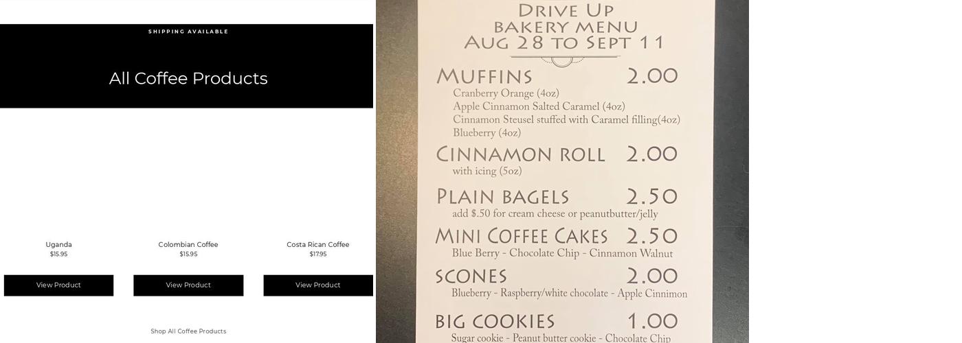 Bowdon Coffee Roasters Menu