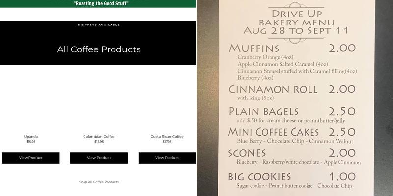 Bowdon Coffee Roasters Menu