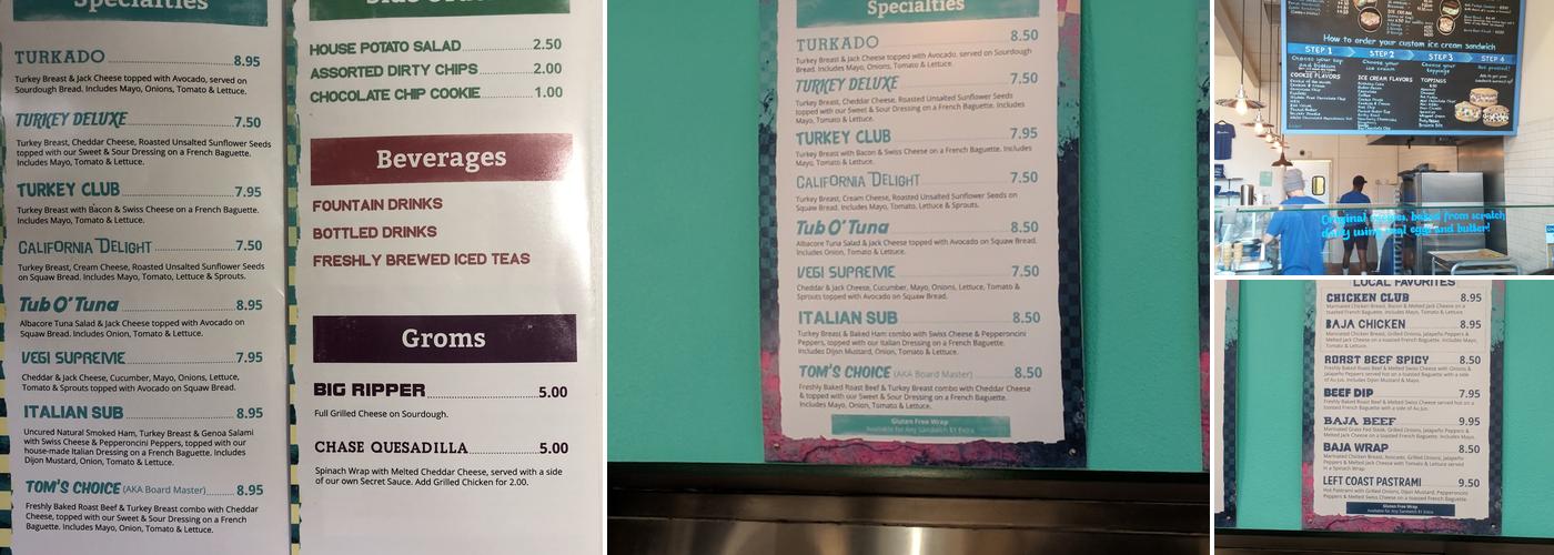 Board & Brew - Pacific Beach Menu