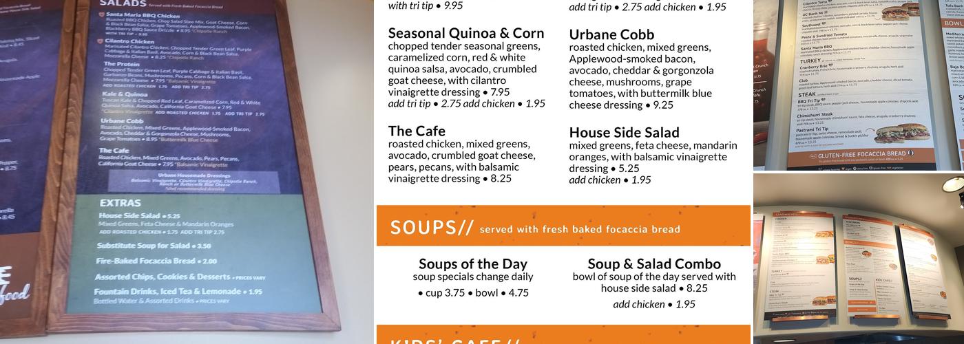Urbane Cafe Menu
